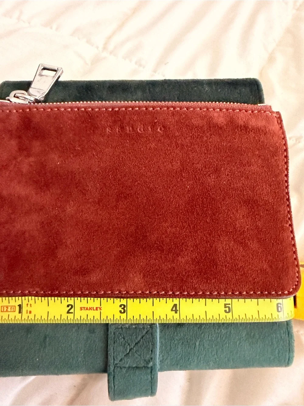 Ted Baker London Two-Tone Suede Small Wallet in Red and Green